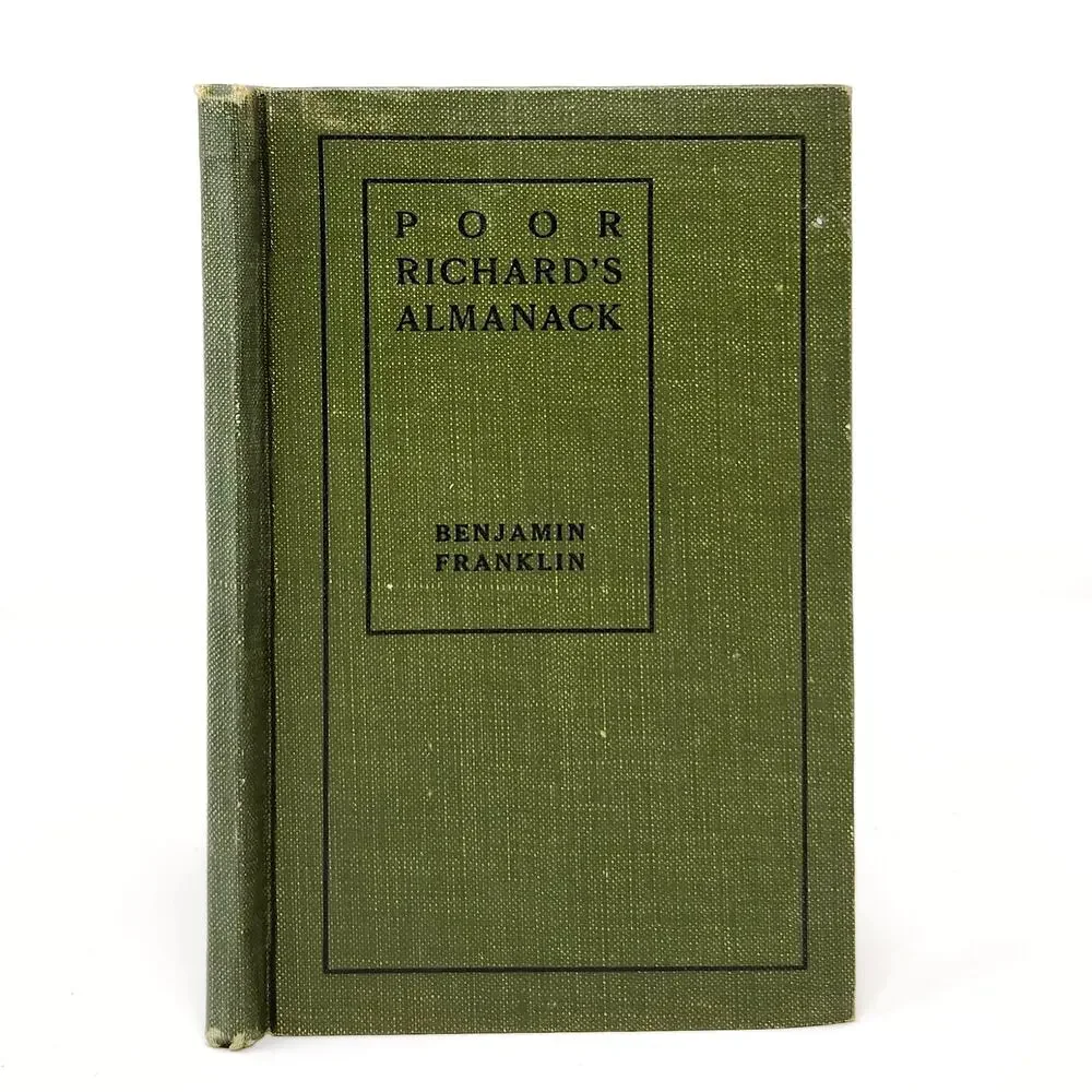 Poor Richard's Almanack Benjamin Franklin 1914 Green Cloth
